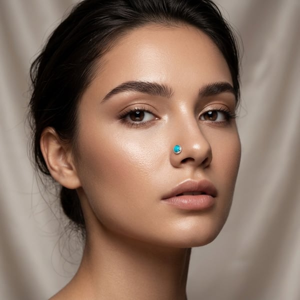 Shamila Turquoise Sterling Silver Nose Stud