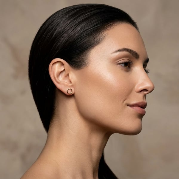 Mahrah 18K Gold Floating Circle Earrings