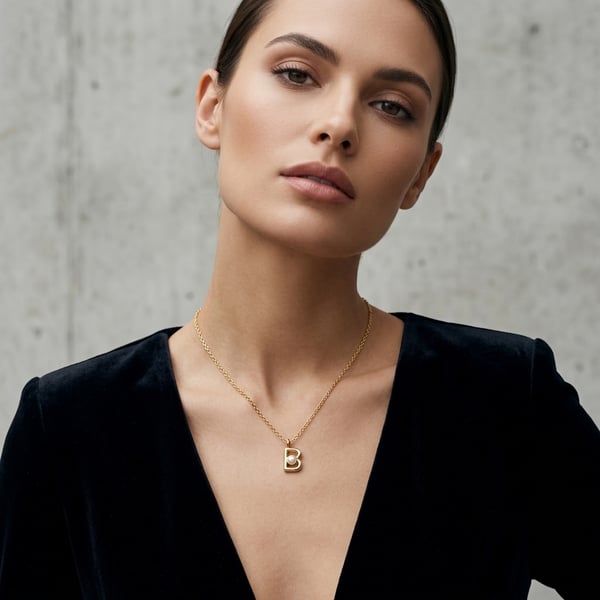 Fatoum 18K Gold Pearl Initial B Necklace