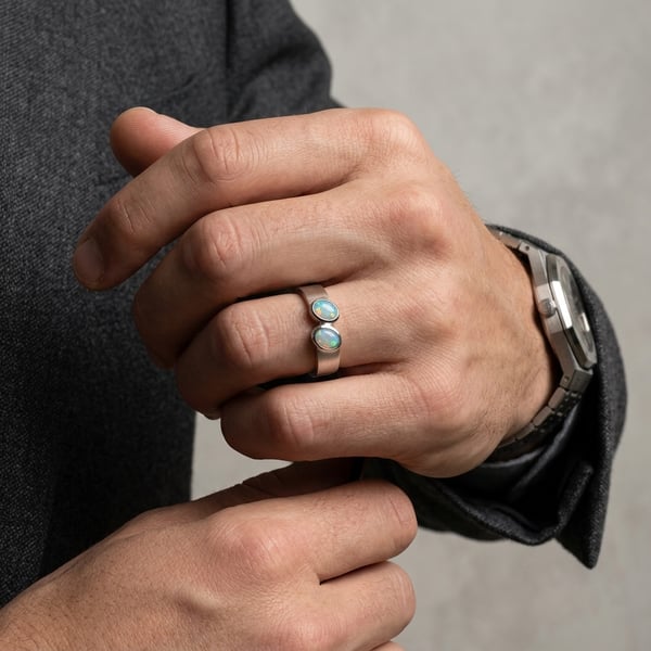 Sami Opal Toi et Moi Silver Ring