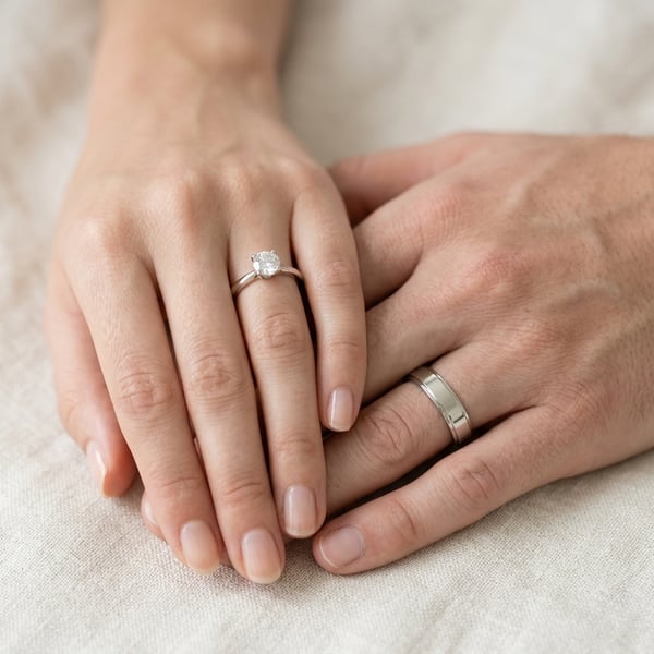 Haya White Sapphire Wedding Couple Set