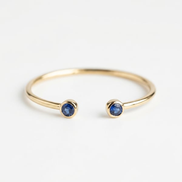 Rahma 18K Gold Sapphire Open Cuff Anklet