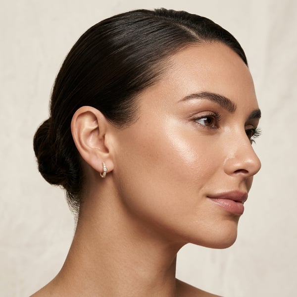 Zakirah 18K Gold Diamond Stacking Earrings