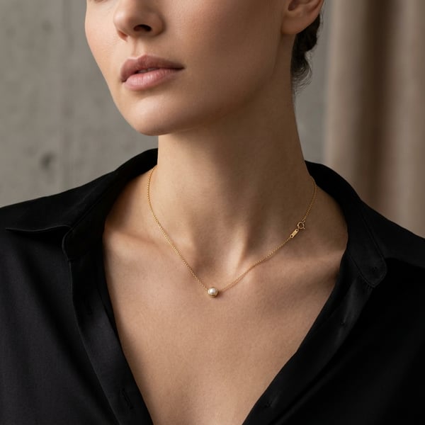 Layla 18K Gold Floating Pearl Necklace