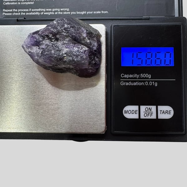 Raw Amethyst Crystal 15x41mm in 158 Carats Pure Natural