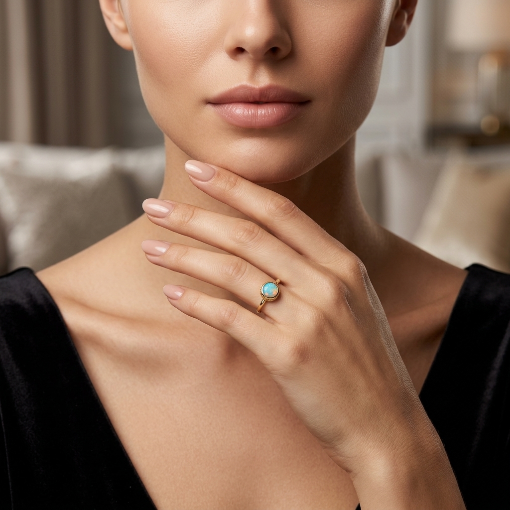 October birthstone jewellery worn