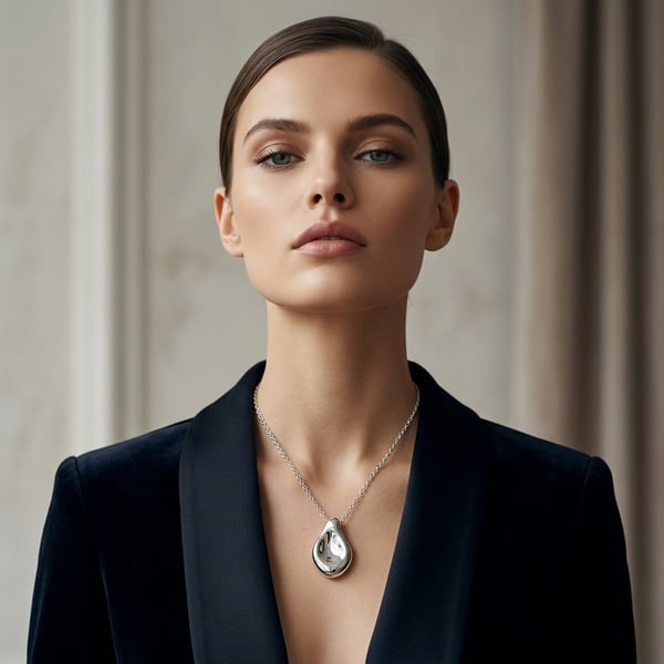 Jumanah Silver Molten Pendant Necklace