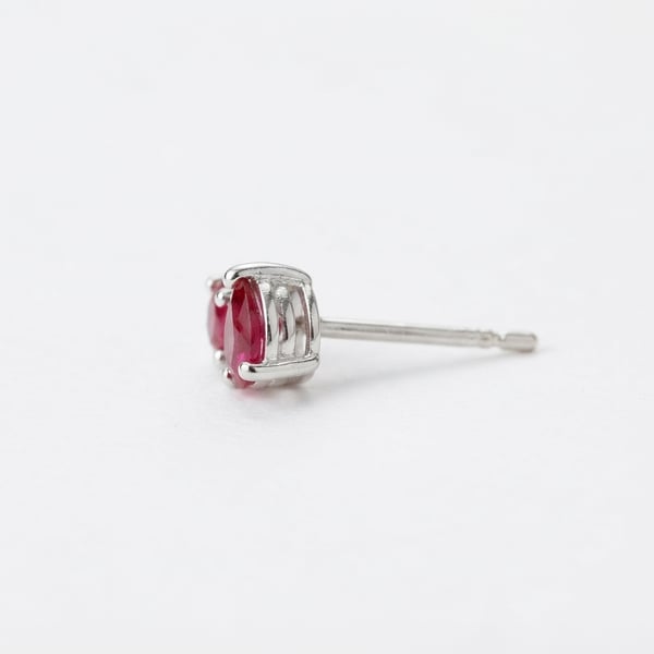 Side view — Mishael Silver Toi Et Moi Ruby Earrings