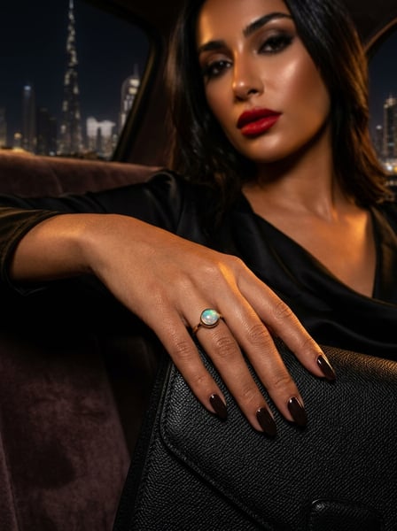 Rings with natural gemstones