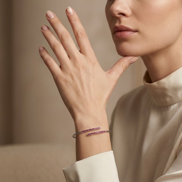Hoor Silver Toi et Moi Ruby Bracelet