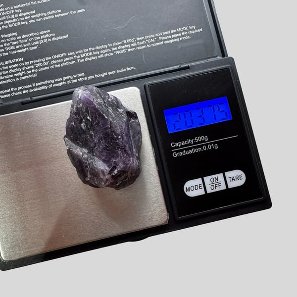 Raw Amethyst Crystal 22x45mm 203 Carats Large Stone