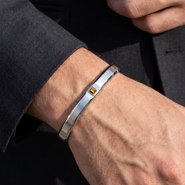 Yusuf Tiger Eye Sterling Silver Cuff Bracelet