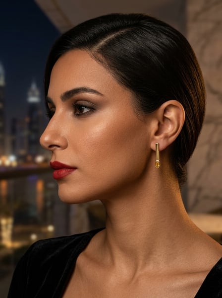 Earrings with natural gemstones