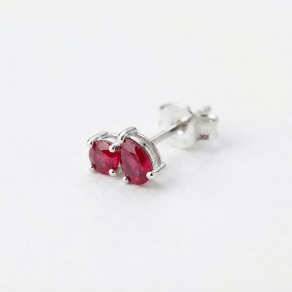 Three-quarter view — Mishael Silver Toi Et Moi Ruby Earrings