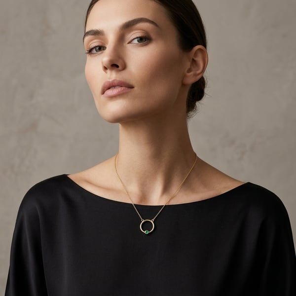 Loulou 18K Gold Emerald Sleek Hoop Necklace