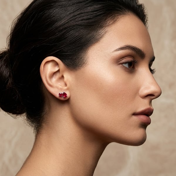 Mishael Silver Toi Et Moi Ruby Earrings