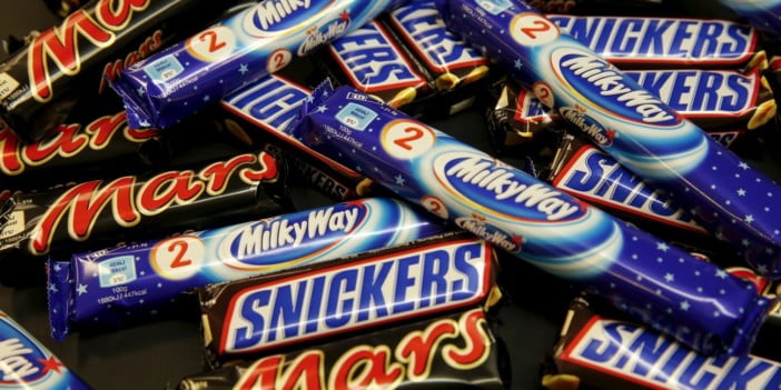Mars and Snickers bars are seen in this picture illustration