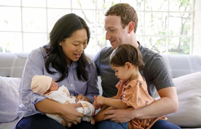 Pela segunda vez, Mark Zuckerberg é pai de uma menina
