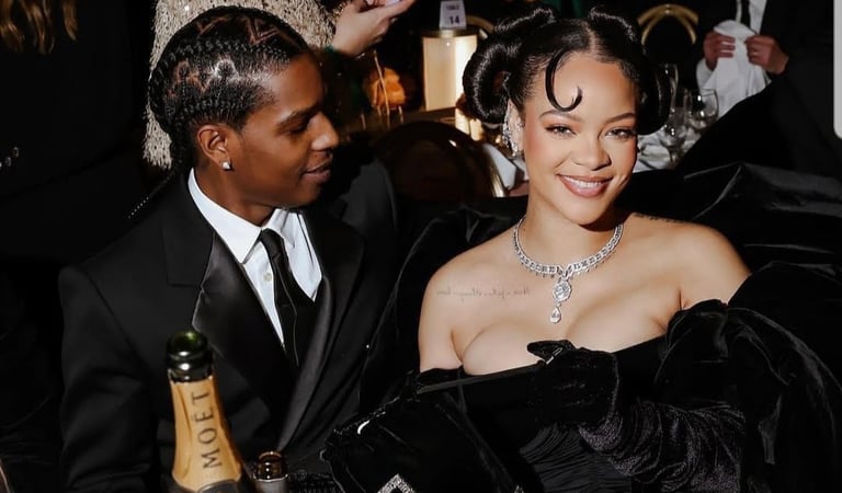 Globos de Ouro 2023: Rihanna destaca-se ao lado de A$AP Rocky na sua estreia com a música “Lift Me Up”