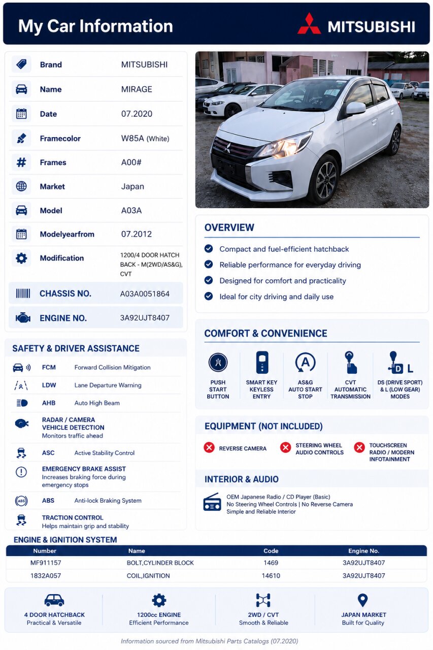 2020 MITSUBISHI Mirage