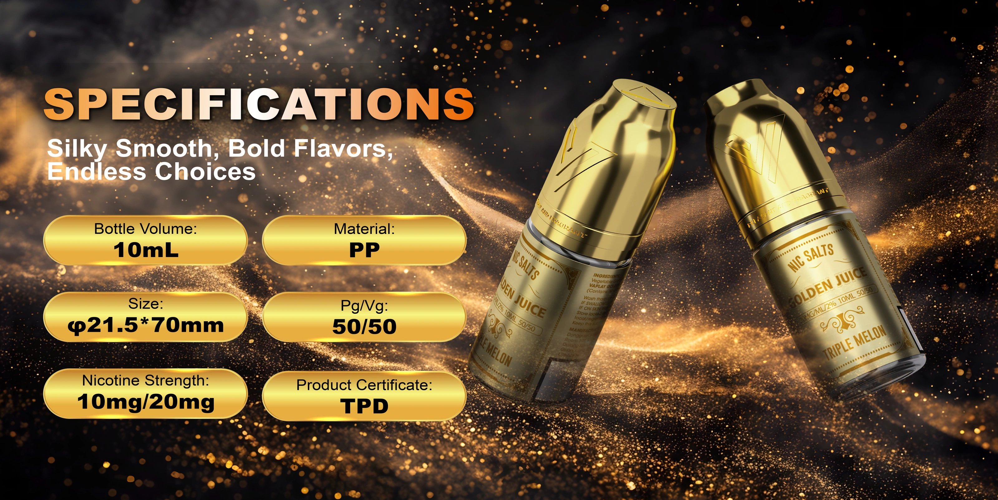 specifications of vaplay golden juice vape e-liquid