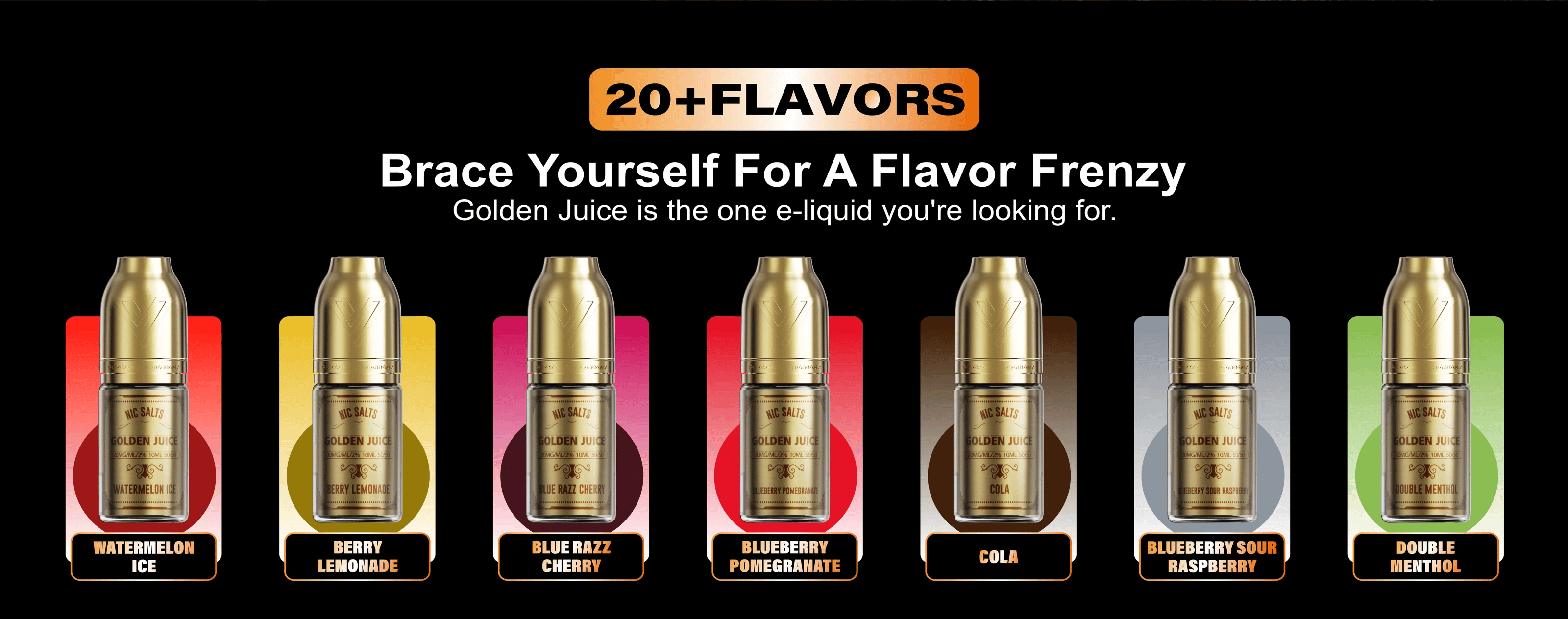 20+ flavors of vaplay golden juice vape e-liquid