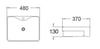 Best BM BA350 Rectangular Semi Recessed Basin With Overflow gallery image