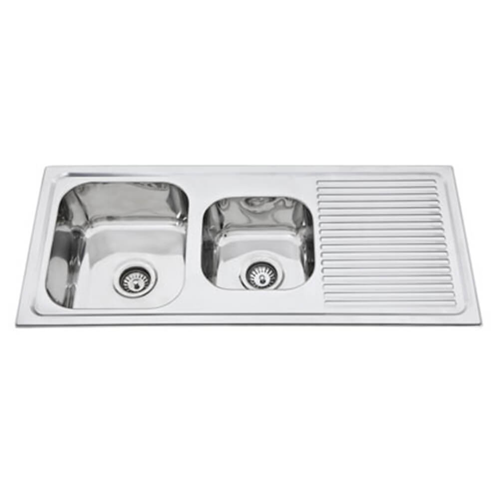 BEST BM BKS-PA150 Stainless Steel 1 &amp; Half Bowl Sink With LH / RH Drainer