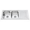 BEST BM BKS-PA200 Stainless Steel Double Bowl Sink With LH / RH Drainer