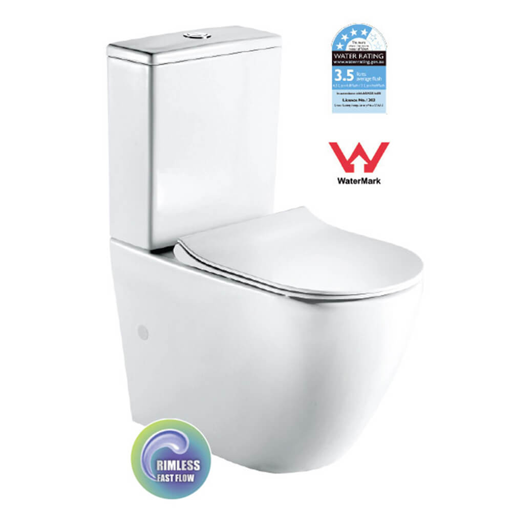 Best BM Dublin Back To Wall Rimless Toilet Suite