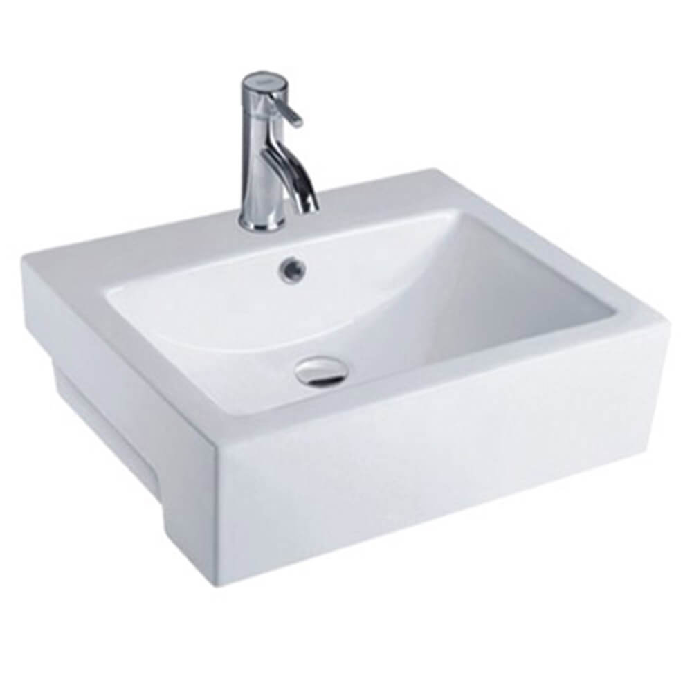 Best BM Rectangular Semi Recessed Basin With Overflow