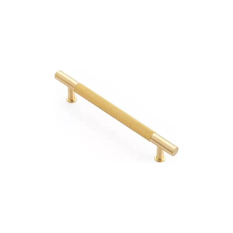 Castella Chelsea Satin Brass Knurled Cabinet Handles
