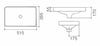 ECT Global WB5237A Curved Rectangular Half Insert Basin With Overflow gallery image