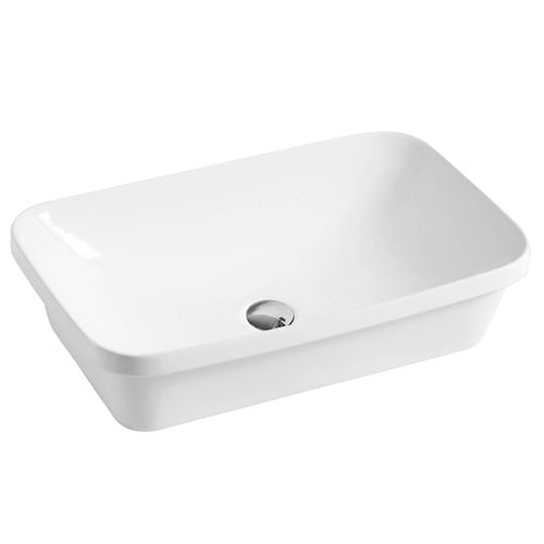ECT Global WB6038S Curved Rectangular Half Insert Basin With No Overflow