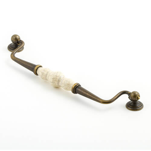 Cream Crackle with Antique Brass