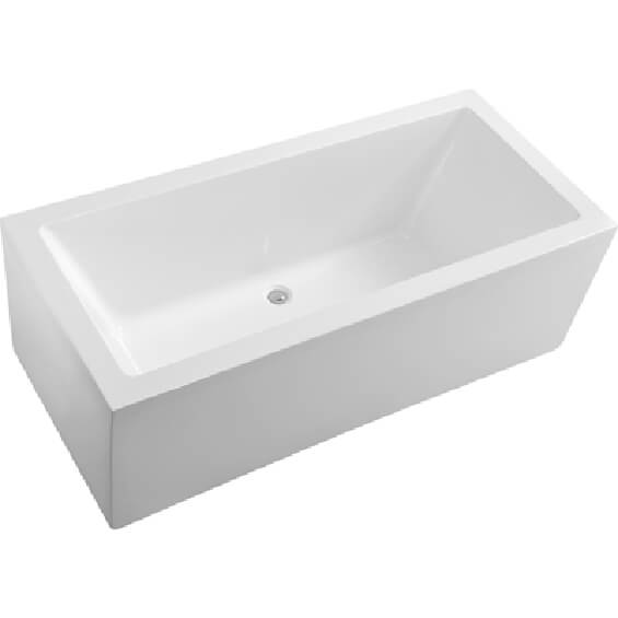 Gloss White Acrylic Bacini Rectangular Free Standing Bathtub