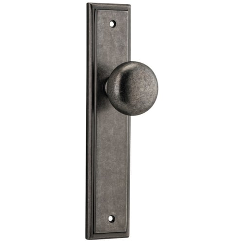 Knob on Stepped Euro Plate with 60mm Backset Euro Mortice Lock, Double Cylinder.