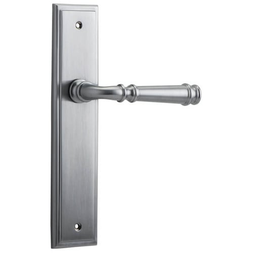 Lever on Stepped Euro Plate with 45mm Backset Rebated Euro Mortice Lock, Double Cylinder