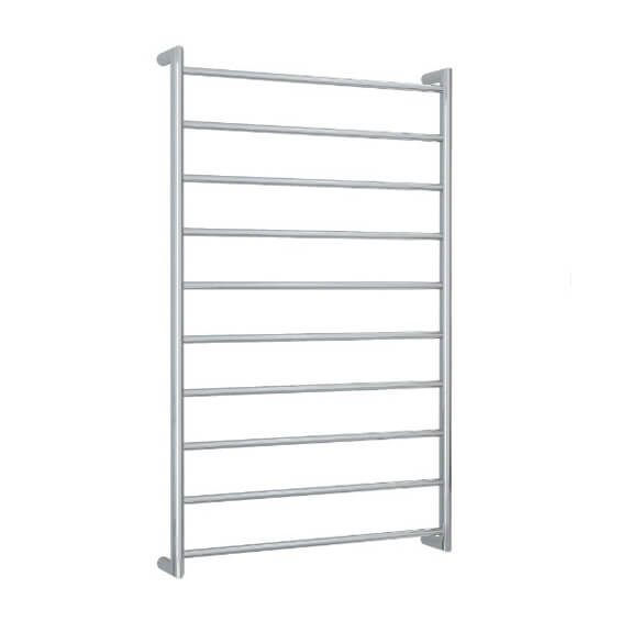Polished Stainless Steel Straight / Round 10 Bar Heated Towel