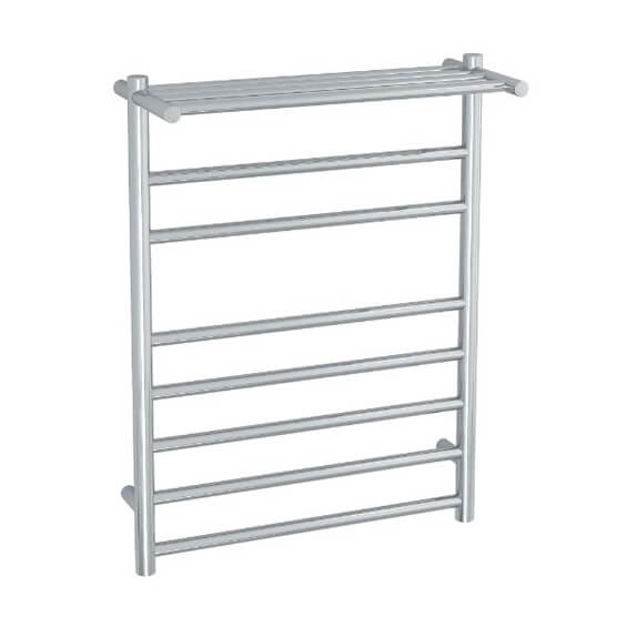 Straight / Round With Shelf 7 Bar Heated Towel Ladder