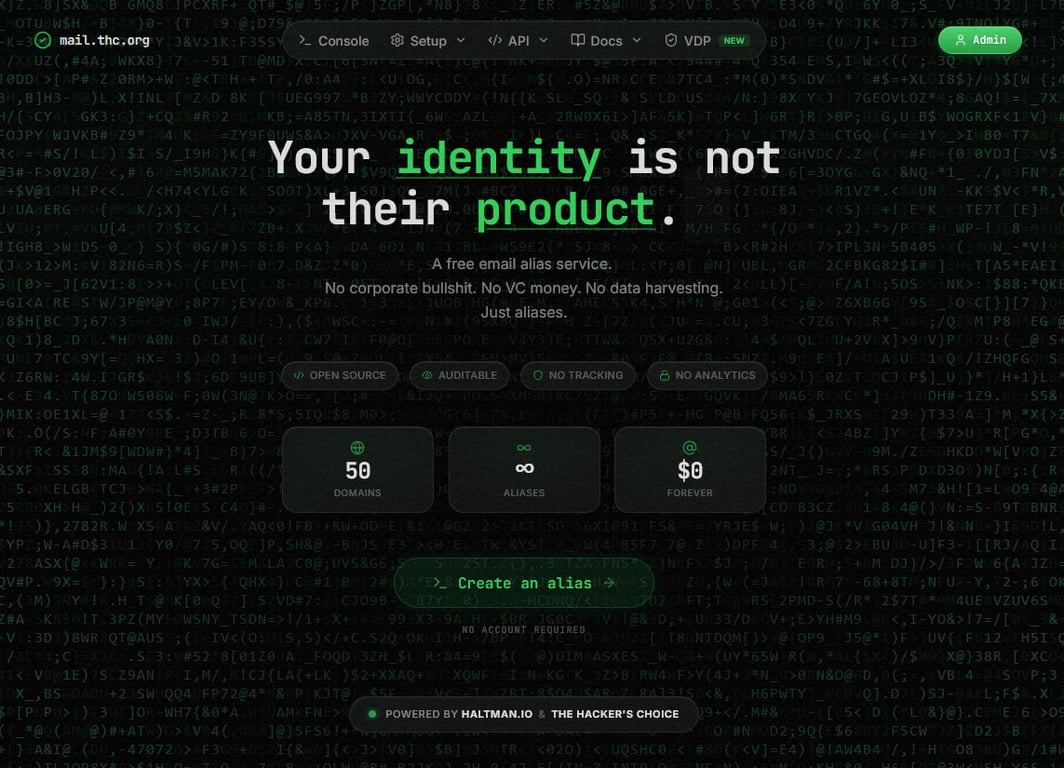 Free mail forwarding UI
