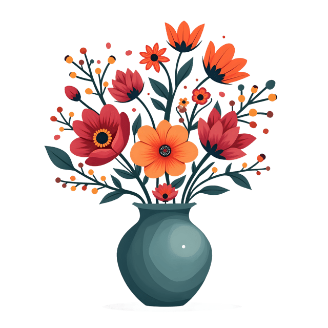 Free transparent PNG: Assorted Flowers Vase Transparent PNG for Floral Decor and Design