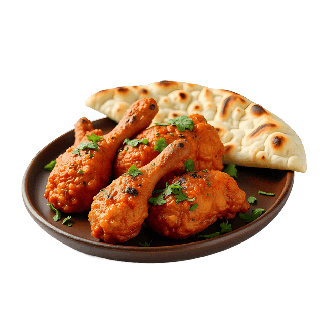 Free transparent PNG: Tandoori Chicken with Naan PNG Clipart  Perfect for Indian Cuisine  Food Art