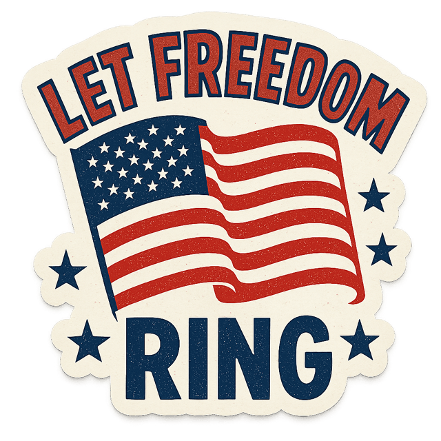 Free transparent PNG: Let Freedom Ring USA Patriotic Sticker  Perfect for Celebrating Independence and National Pride