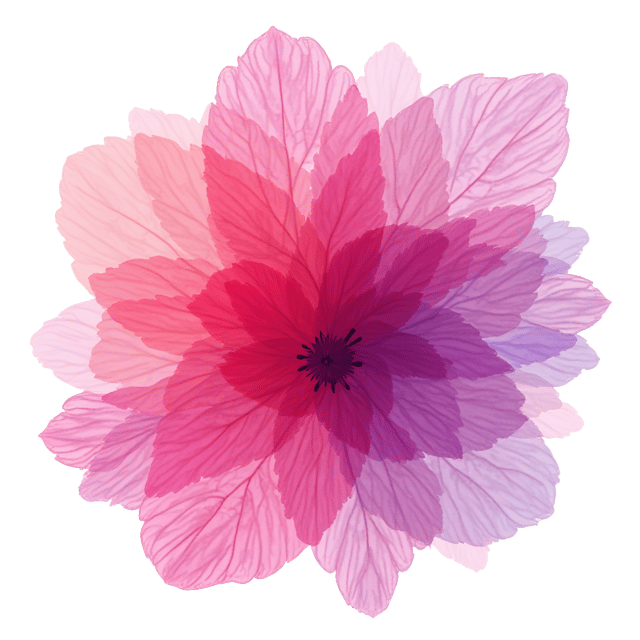 Free transparent PNG: Electric Magenta Veils Overlapping in Aqueous Watercolor Illustration