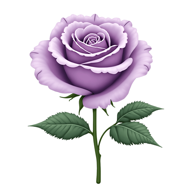 Free transparent PNG: Single Soft Lavender Rose Clipart with Purple Touches