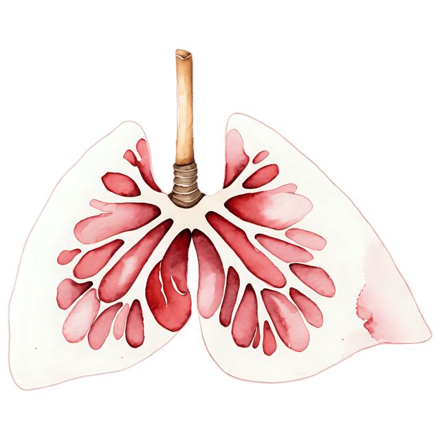 Free transparent PNG: Watercolor Lung Illustration – Transparent Anatomy Art for Educational Purposes