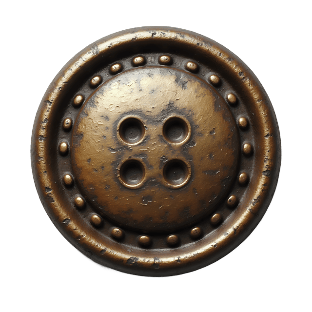 Free transparent PNG: Vintage Button with Worn Metal Patina  Free Downloadable PNG Clipart