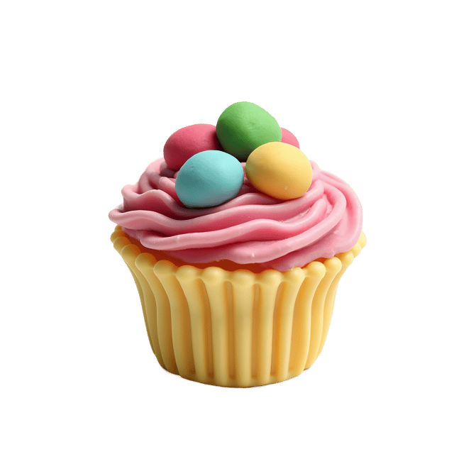 Free transparent PNG: Colorful Polymer Clay Cupcake Charm with Transparent Background