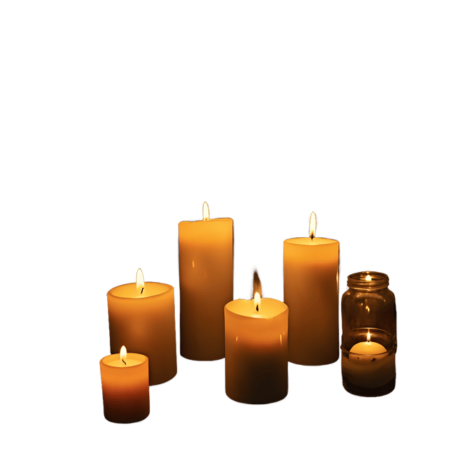 Free transparent PNG: Candles Glowing in a Dark Room - Transparent Background PNG